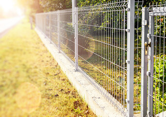 Wall Mural - grating wire industrial fence panels, pvc metal fence panel
