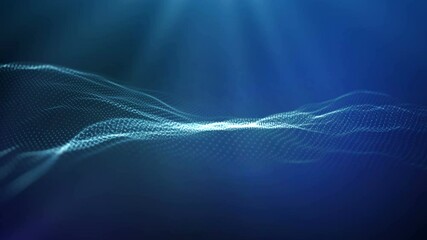 Poster - blue wave technology business background. abstract blue colour wave from animation in blue color wit