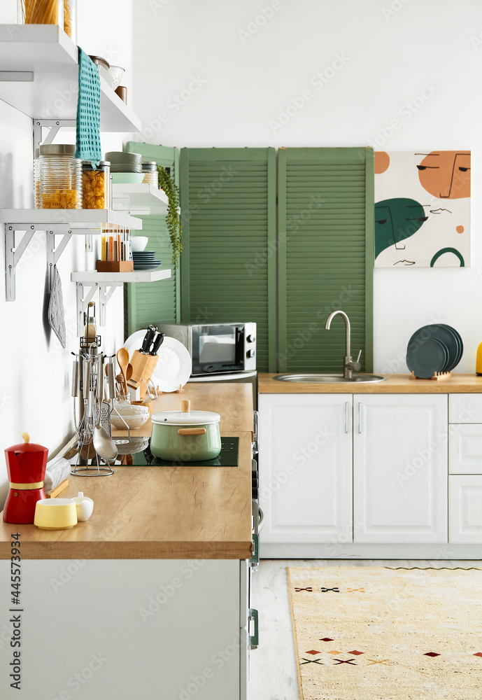 Modern interior of stylish kitchen