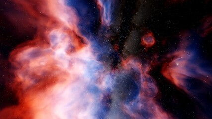 Wall Mural - red-violet nebula in outer space, horsehead nebula, unusual colorful nebula in a distant galaxy, red