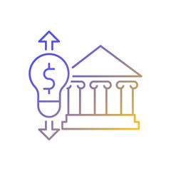 Canvas Print - Government energy price regulation gradient linear vector icon. Community utility supply cost. Energy purchase. Thin line color symbols. Modern style pictogram. Vector isolated outline drawing