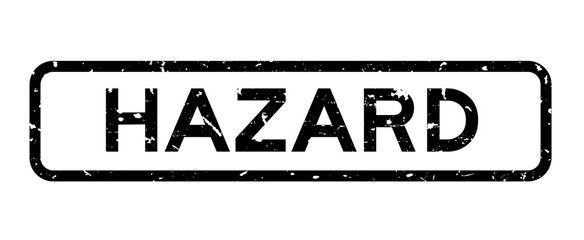 Wall Mural - Grunge black hazard word square rubber seal stamp on white background