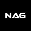 NAG letter logo design with black background in illustrator, vector logo modern alphabet font overlap style. calligraphy designs for logo, Poster, Invitation, etc.