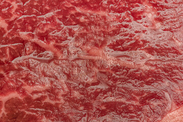 Steak cooking process. The meat. A piece of raw beef.