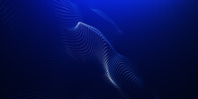 Abstract Background With Dynamic Waves, Line And Particles. Abstract Colorful Digital Particles Wave With Bokeh And Light Background.