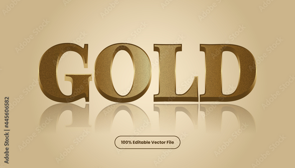 Gold Rates Text Gold text effect vector. Editable elegant and rich text style. Stock ...