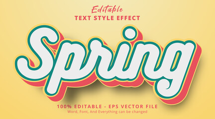 Poster - editable text effect, spring text on multicolor style effect