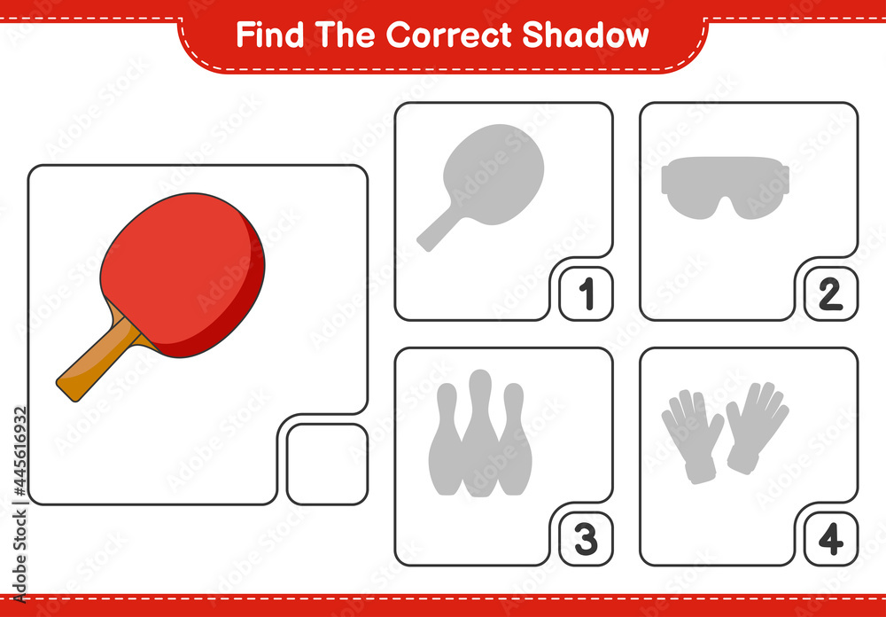 Find the correct shadow. Find and match the correct shadow of Ping Pong ...