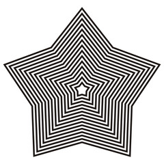Poster - Striped star isolated. Vector minimal star in one.