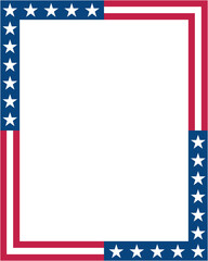 Wall Mural - American abstract flag border frame with empty space for your text.	
