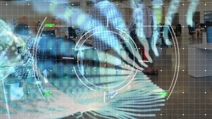 Poster - Animation of financial data processing over office