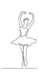 Wall Mural - one line drawing of dancing beautiful classic ballet dancer