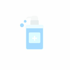 Sticker - Disinfection. Hand sanitizer bottle icon, washing gel.