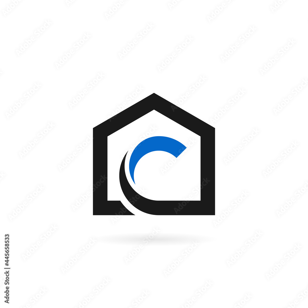 letter c home vector logo design Stock Vector | Adobe Stock