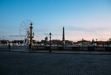 Poster - Beautiful view of Paris street in the evening