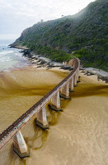 Sticker - Vertical shot of an abandoned rail bridge in South Africa