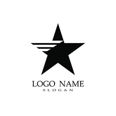 Wall Mural - black and white star logo