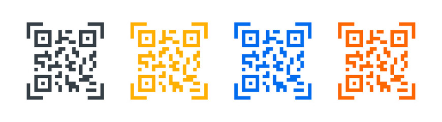 Poster - QR code scan icon sign. Vector illustration