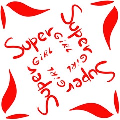 Poster - Red seamless pattern with the inscription 