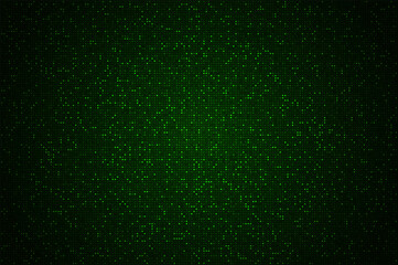 Wall Mural - Digital technology background. Digital data square green pattern pixel background