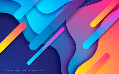 Poster - colorful modern overlaping layers background