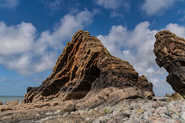 Wall Mural - beautiful landscape image of blackchurch rock on devonian geological formation on beautiful spring d