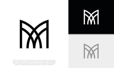 Wall Mural - Abstract Initial logo vector. Initials M logo design. Innovative high tech logo template