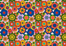 Abstract Groovy Floral Pattern Background. Vector.
