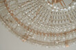 Beautiful golden Classic Crystal Chandelier Close Up. Selective focus.