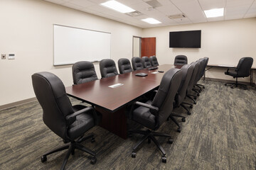 Wall Mural - Interior of modern office business conference boardroom