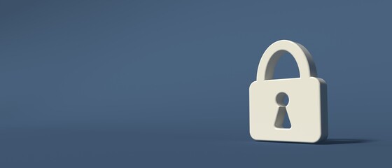 Poster - Security safety lock icon - 3D render
