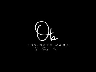 Letter OB Logo, signature ob logo icon vector image design for business