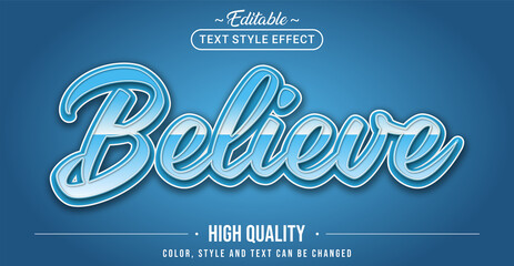 Wall Mural - Editable text style effect - Believe text style theme.