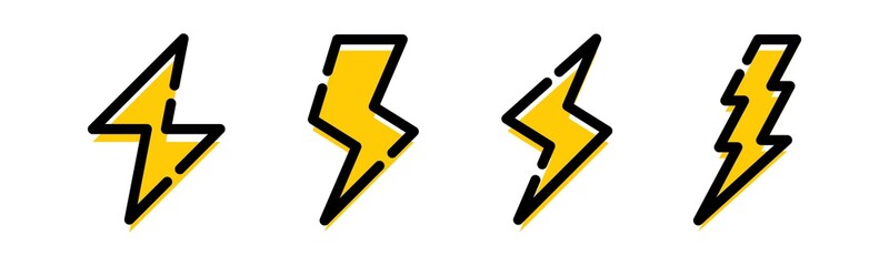 Wall Mural - Vector graphic of lightning icon collection | electric