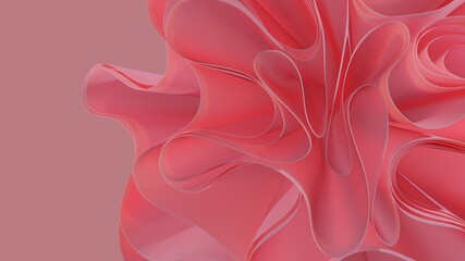 Poster - 3d rendering of abstract swirl wavy shape object. for luxurious stylized background or wallpaper