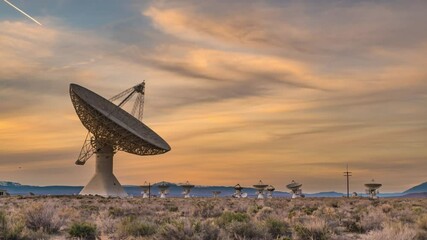 time lapse owens valley desert observatory radar dishes deep space telescope