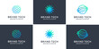 © mlangsen - Globe logo collection with modern technology concept Premium Vector