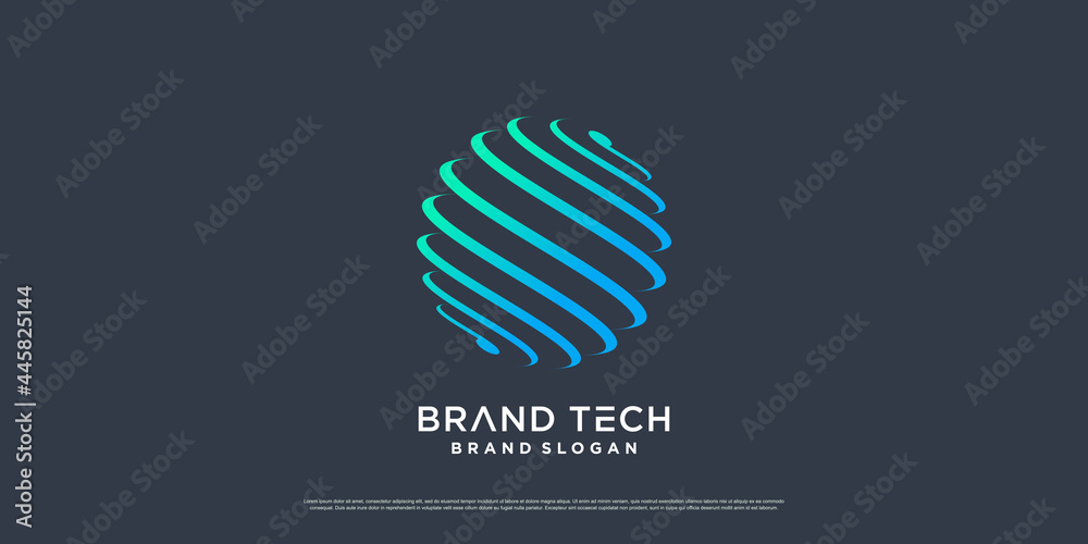 Globe logo design with modern technology concept Premium Vector part 1 ...