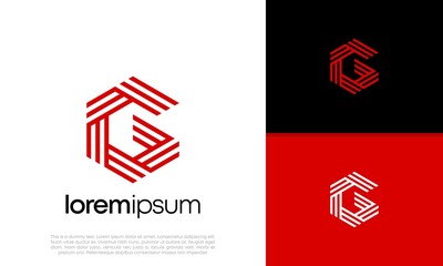 Wall Mural - Abstract Initial logo vector. Initials G logo design. Innovative high tech logo template