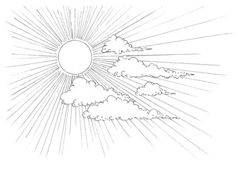 the sky drawing is made with a black liner