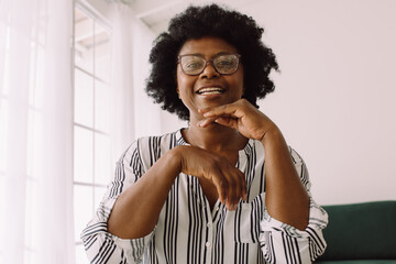 Business woman talking on a video call