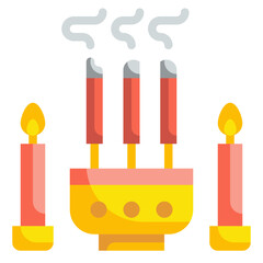 Sticker - incense flat icon