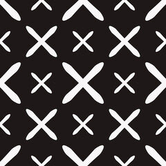 Poster - White crosses pattern and black background.