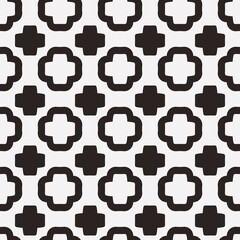 Poster - Black and white crosses. Vector checker crosses wallpaper.