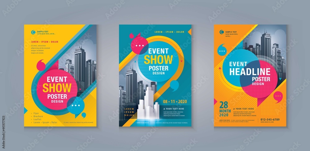 Business Leaflet Brochure Flyer template Design Set. Corporate Flyer Template A4 Size - obrazy, fototapety, plakaty 
