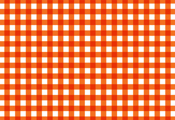 Wall Mural - Plaid check diagonal fabric texture seamless pattern. Vector illustration.(orange)