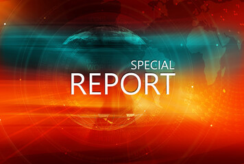 Poster - 3D rendering of a special report background with the earth globe in the background