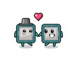 © heriyusuf - processor cartoon character couple with fall in love gesture