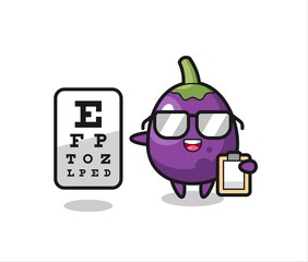 Wall Mural - Illustration of eggplant mascot as an ophthalmology