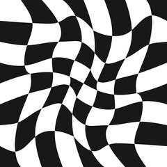 Poster - Wavy twisted race flag in vector.